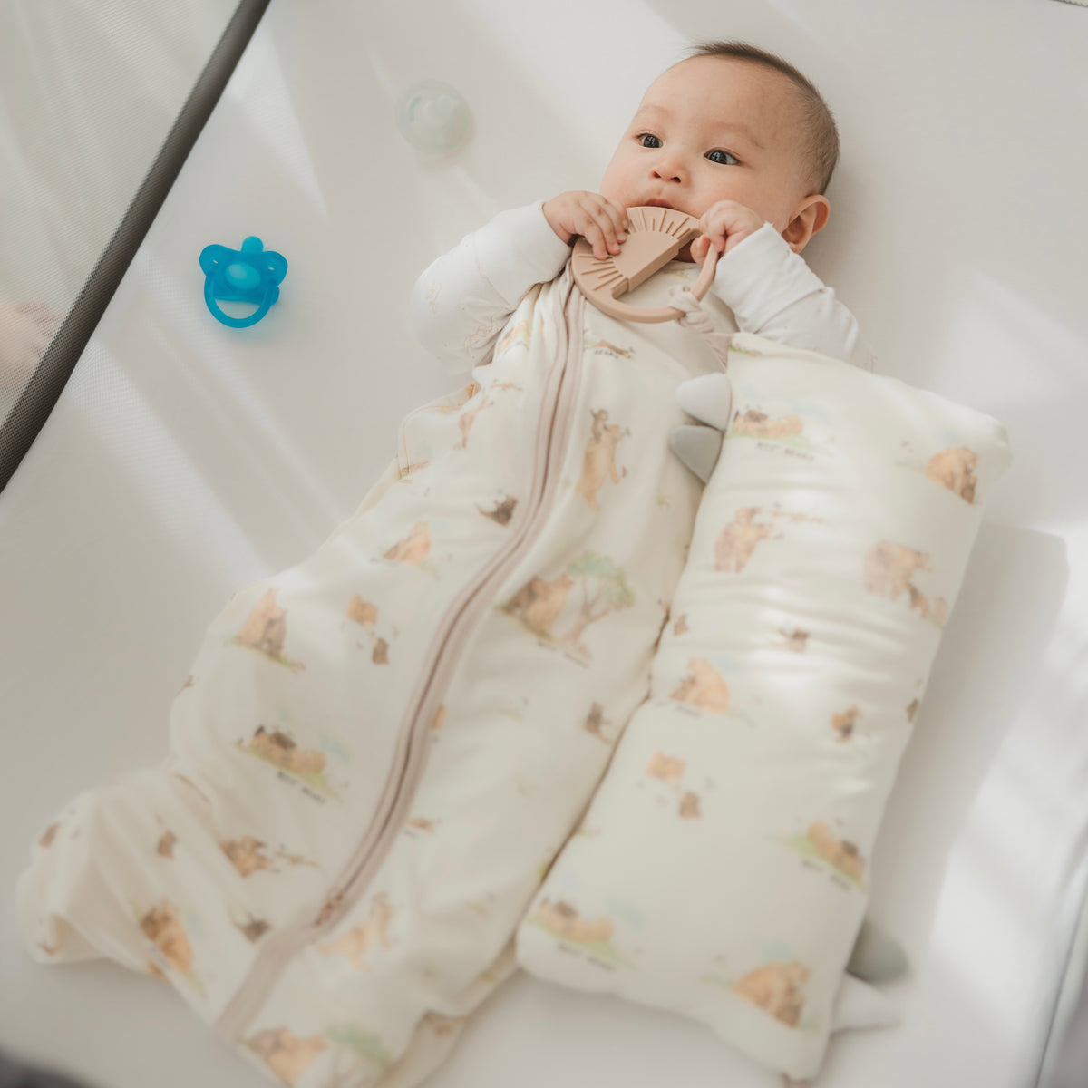 PETIT BEARY - Bamboo Bolster Pillow in Evermore