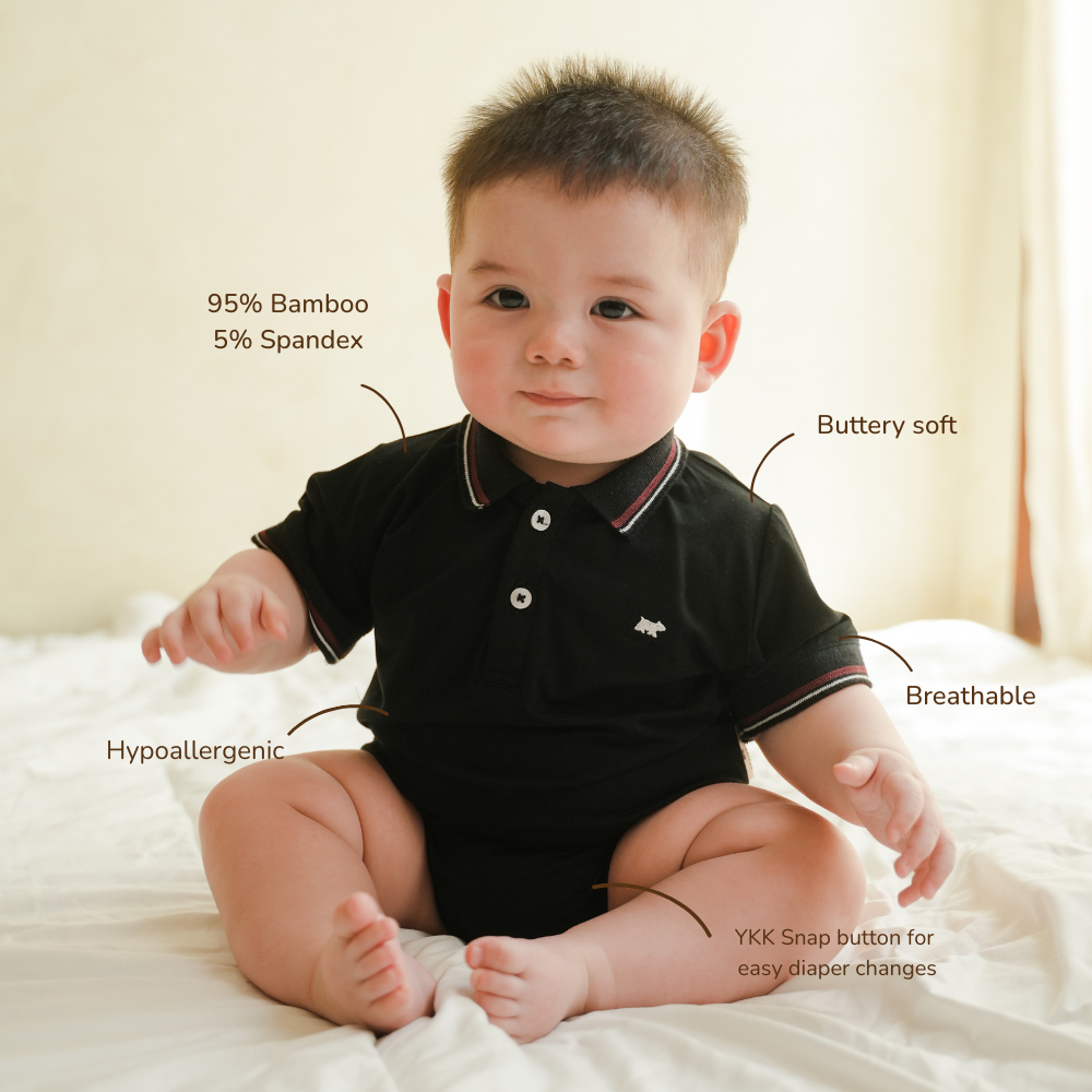 Petit Beary Bamboo Classic Polo Bodysuit 0-18M