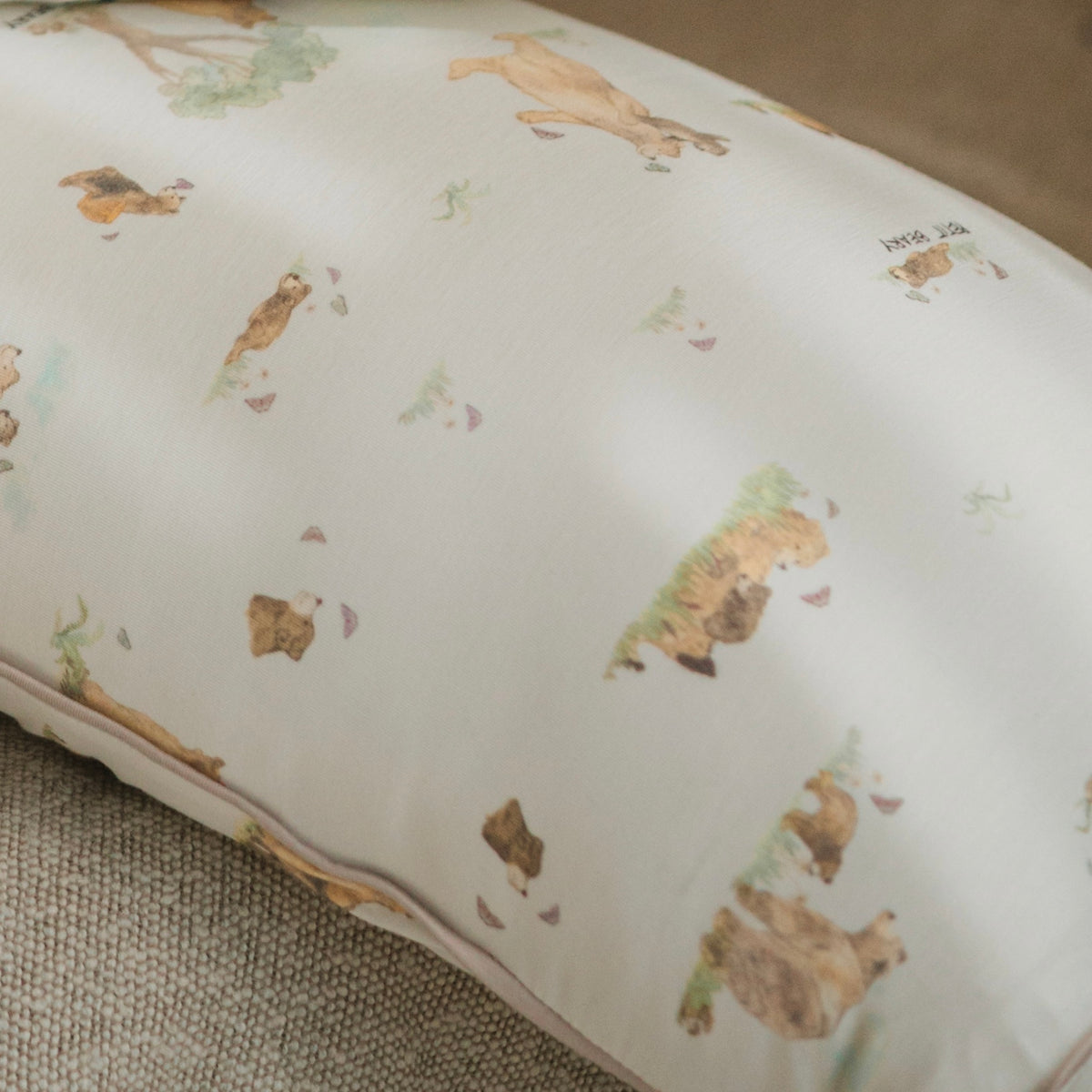 PETIT BEARY - Bamboo Bolster Pillow in Evermore