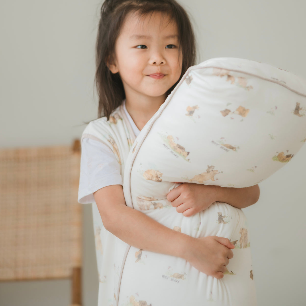 PETIT BEARY - Bamboo Bolster Pillow in Evermore