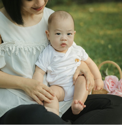 Petit Beary Bamboo Short-Sleeve Kimono / Bodysuit