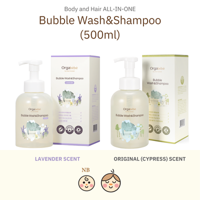 Orgabebe Bubble Wash and Shampoo (500mL and 50mL)
